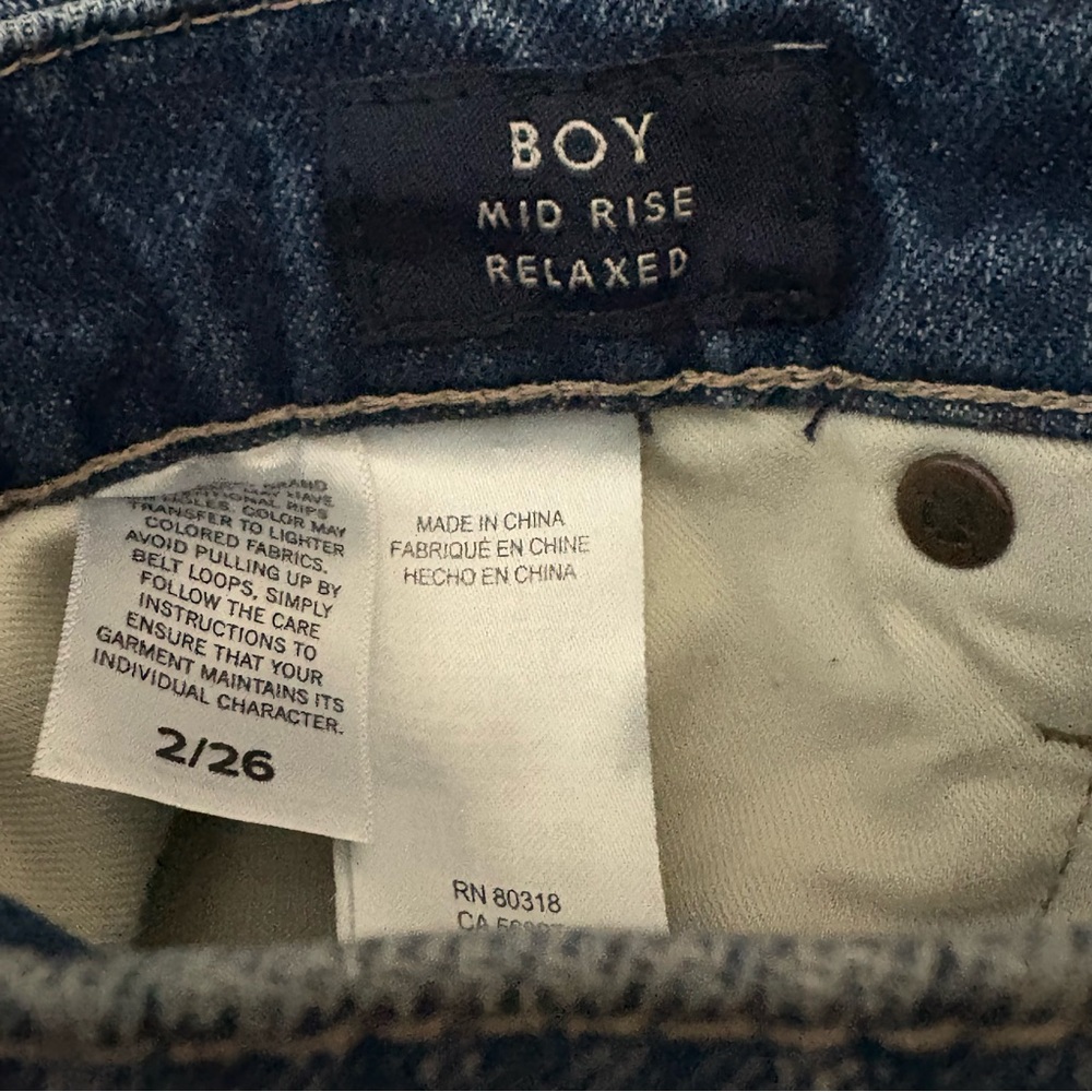 Lucky Brand Womens Boy Mid Rise Relaxed Jeans Size 2/ 26 Dark Wash - Picture 4 of 11